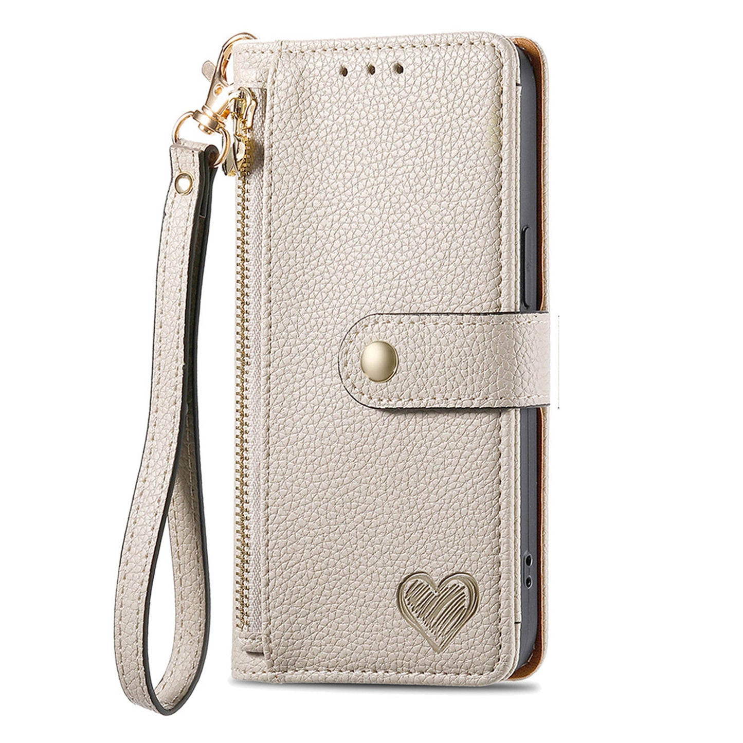 For Samsung Galaxy A06 Case RFID Blocking Zipper Pocket Leather Wallet Phone Cover - Grey