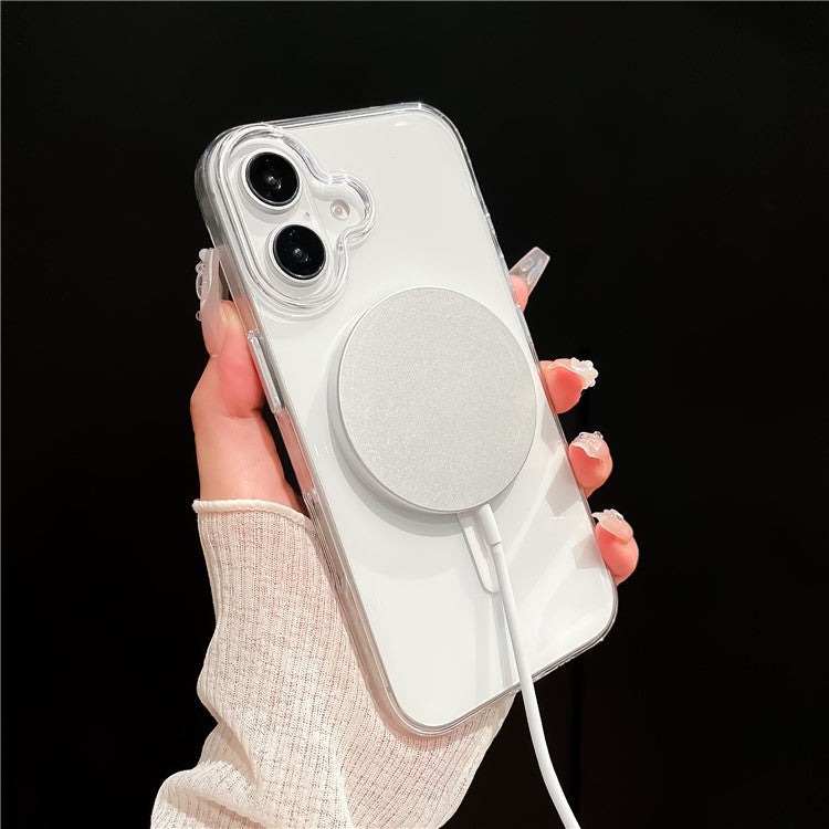 For iPhone 16 Plus Case Compatible with MagSafe Protective TPU+PC Phone Cover - Orange