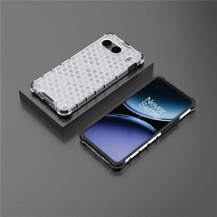 For OnePlus Nord 4 Case PC+TPU Phone Cover Honeycomb Shape - Grey