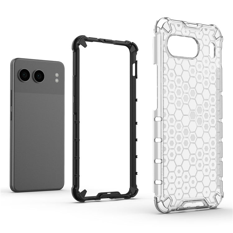 For OnePlus Nord 4 Case PC+TPU Phone Cover Honeycomb Shape - Black
