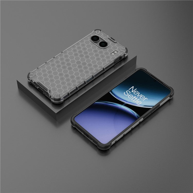 For OnePlus Nord 4 Case PC+TPU Phone Cover Honeycomb Shape - Black