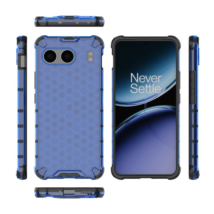 For OnePlus Nord 4 Case PC+TPU Phone Cover Honeycomb Shape - Blue