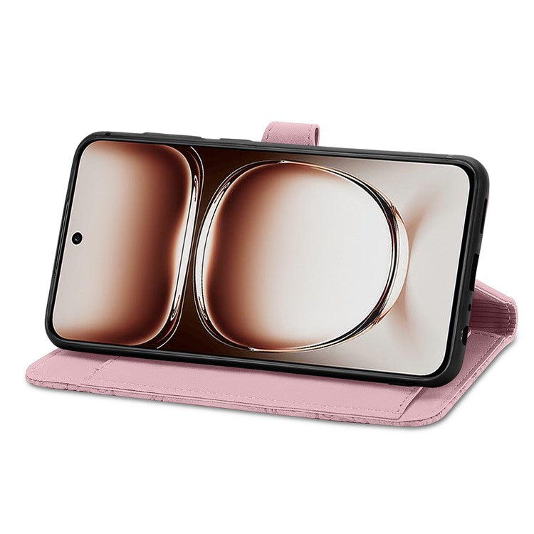 For OnePlus Nord 4 Case Zipper Wallet PU Leather Flower Imprint Phone Cover - Pink