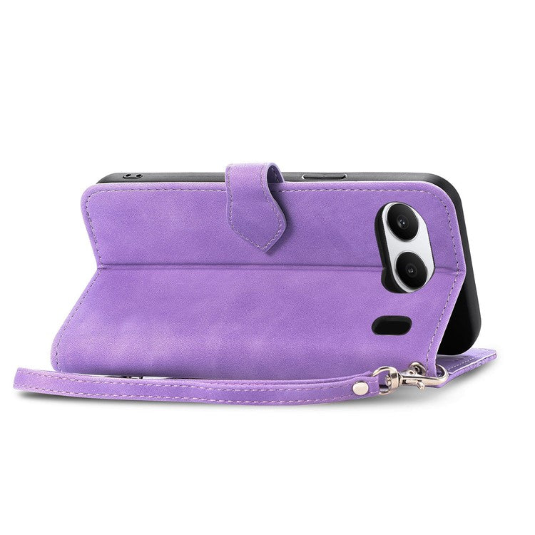 For OnePlus Nord 4 Case Zipper Wallet PU Leather Flower Imprint Phone Cover - Light Purple