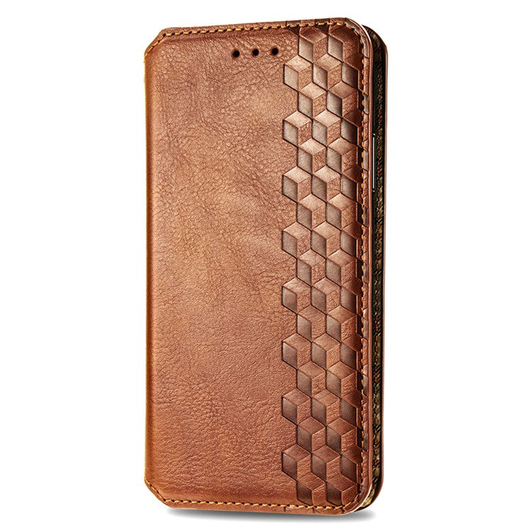 For OnePlus Nord 4 Case Rhombus Imprint PU Leather Wallet Phone Cover - Brown