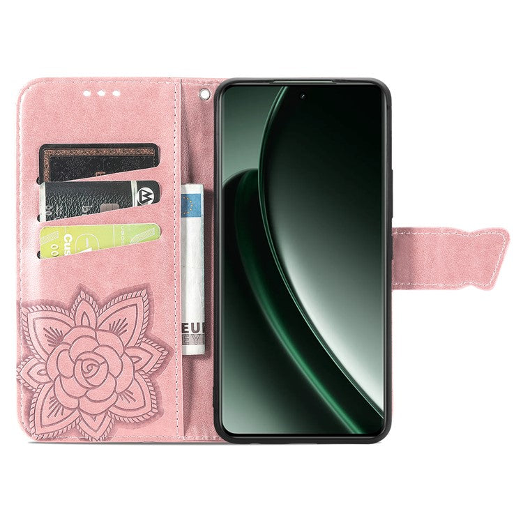 For OnePlus Nord 4 Case PU Leather Wallet Phone Cover Butterfly Pattern - Rose Gold