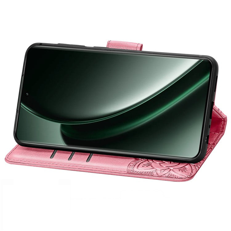 For OnePlus Nord 4 Case PU Leather Wallet Phone Cover Butterfly Pattern - Pink