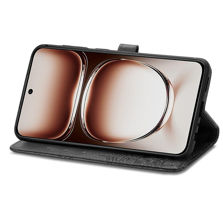 For OnePlus Nord 4 Case Mandala Embossed Design Leather Wallet Phone Cover - Black