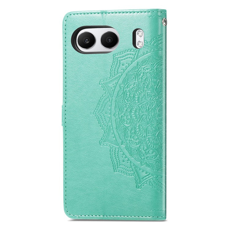 For OnePlus Nord 4 Case Mandala Embossed Design Leather Wallet Phone Cover - Green