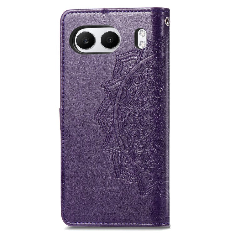 For OnePlus Nord 4 Case Mandala Embossed Design Leather Wallet Phone Cover - Purple