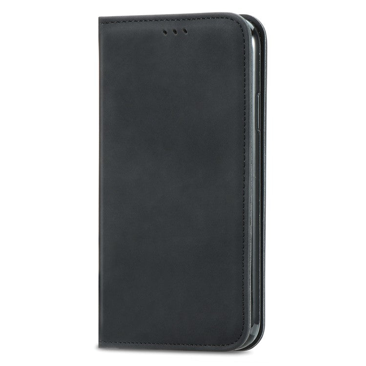For OnePlus Nord 4 Case Skin Touch Feeling Leather Card Holder Phone Cover Magnetic Absorption - Black