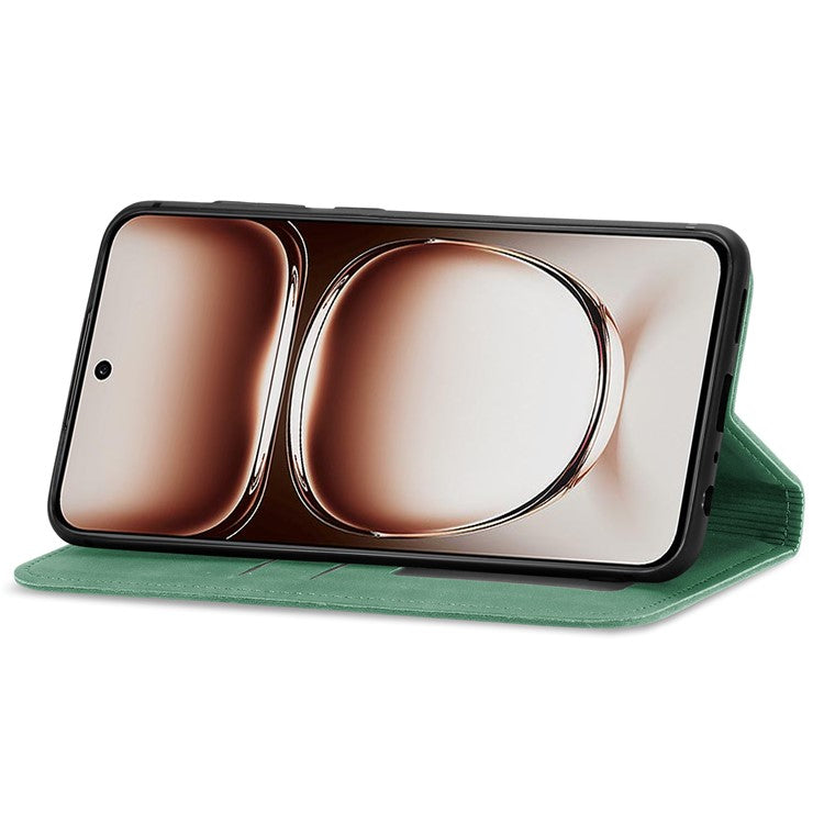 For OnePlus Nord 4 Case Skin Touch Feeling Leather Card Holder Phone Cover Magnetic Absorption - Green