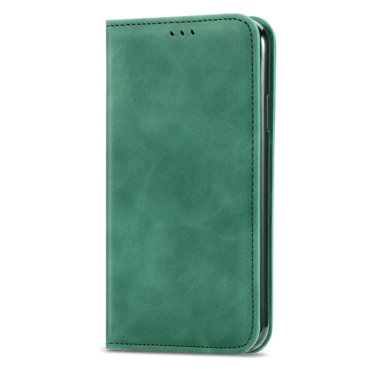 For OnePlus Nord 4 Case Skin Touch Feeling Leather Card Holder Phone Cover Magnetic Absorption - Green