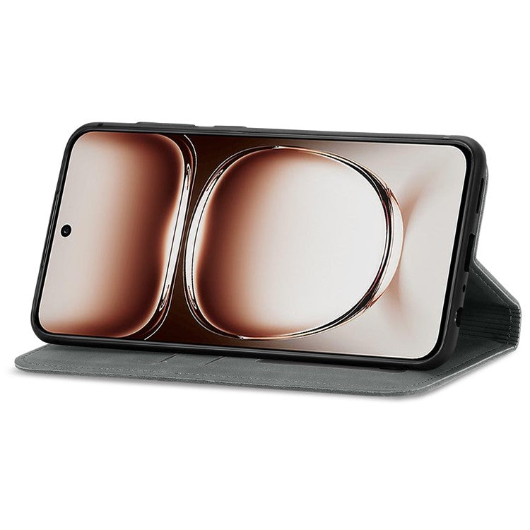 For OnePlus Nord 4 Case Skin Touch Feeling Leather Card Holder Phone Cover Magnetic Absorption - Grey