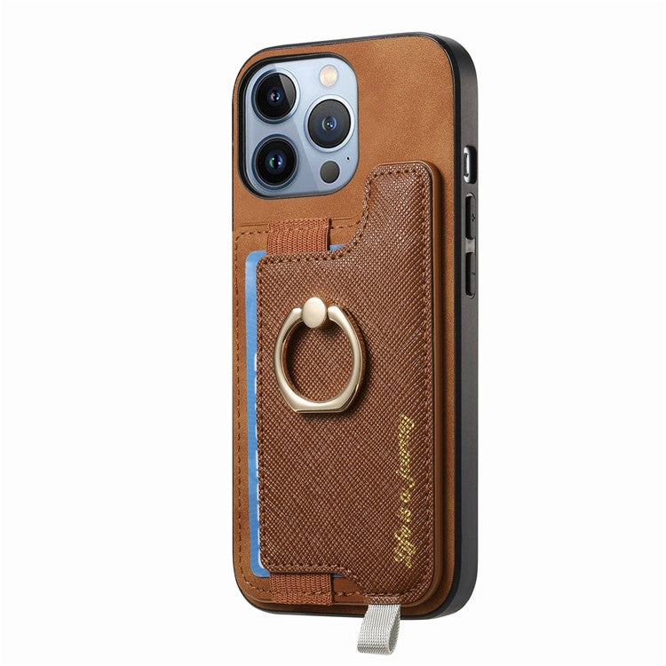 B5 For iPhone 16 Pro Case 2-in-1 Magnetic Detachable Card Holder Leather+TPU Phone Cover - Brown