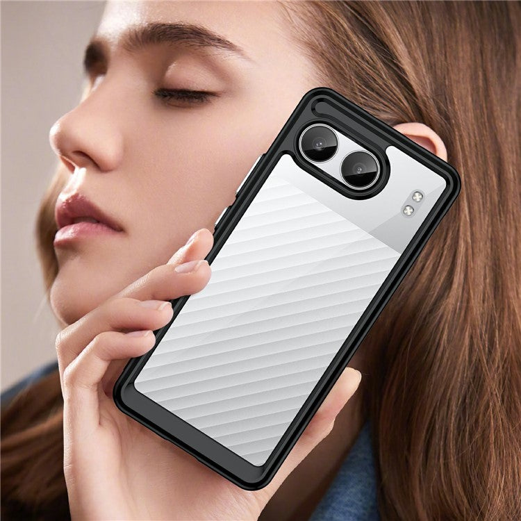 For OnePlus Nord 4 Shockproof Case TPU +Acrylic Protective Clear Phone Cover - Black
