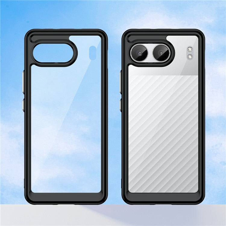 For OnePlus Nord 4 Shockproof Case TPU +Acrylic Protective Clear Phone Cover - Black