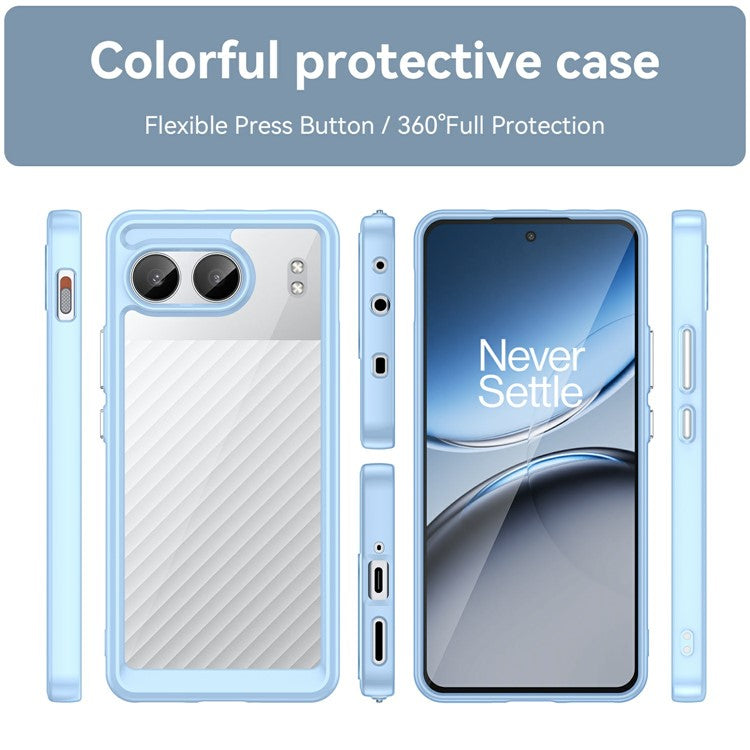 For OnePlus Nord 4 Shockproof Case TPU +Acrylic Protective Clear Phone Cover - Blue