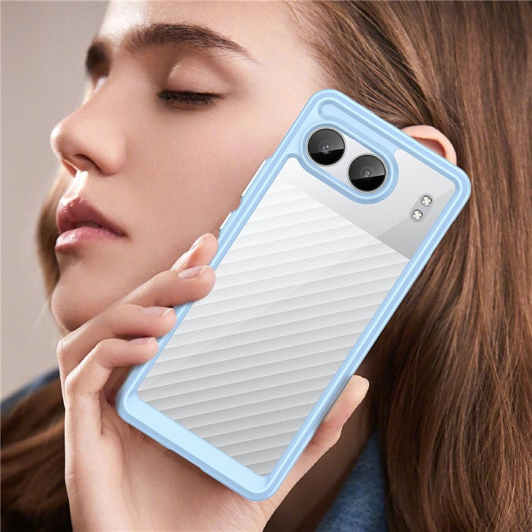 For OnePlus Nord 4 Shockproof Case TPU +Acrylic Protective Clear Phone Cover - Blue