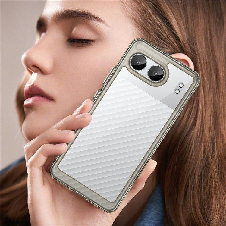 For OnePlus Nord 4 Shockproof Case TPU +Acrylic Protective Clear Phone Cover - Transparent Grey