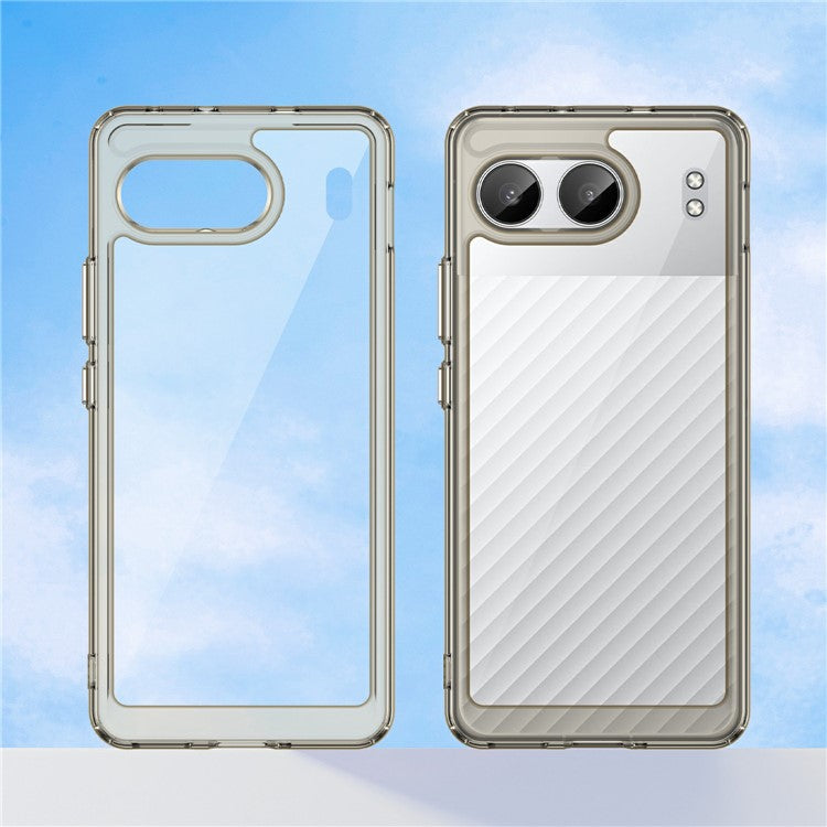 For OnePlus Nord 4 Shockproof Case TPU +Acrylic Protective Clear Phone Cover - Transparent Grey
