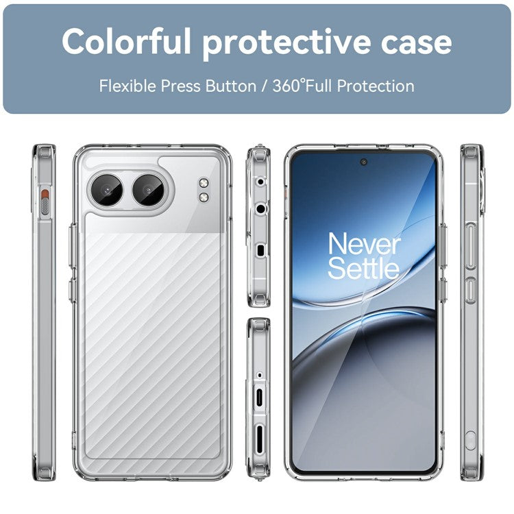 For OnePlus Nord 4 Shockproof Case TPU +Acrylic Protective Clear Phone Cover - Transparent