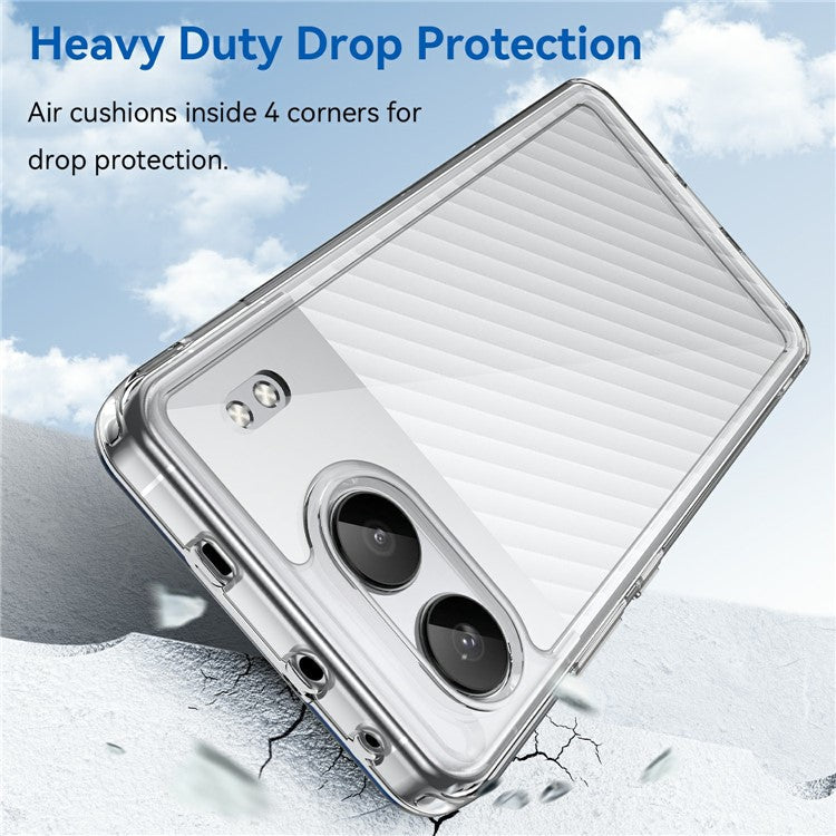 For OnePlus Nord 4 Shockproof Case TPU +Acrylic Protective Clear Phone Cover - Transparent