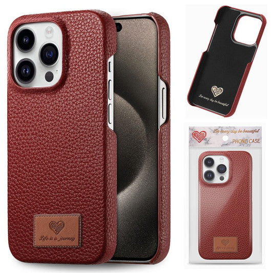 Y5 For iPhone 16 Pro Case Litchi Texture Leather+TPU Slim Phone Cover - Red