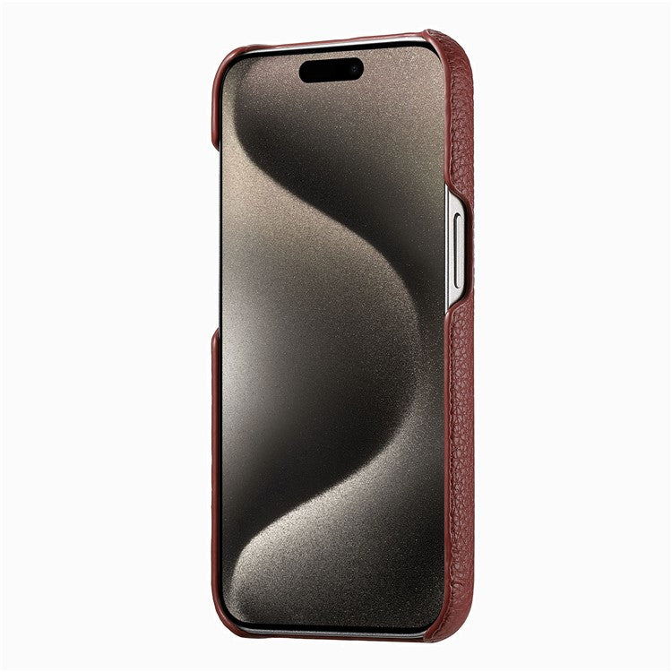 Y5 For iPhone 16 Pro Case Litchi Texture Leather+TPU Slim Phone Cover - Red