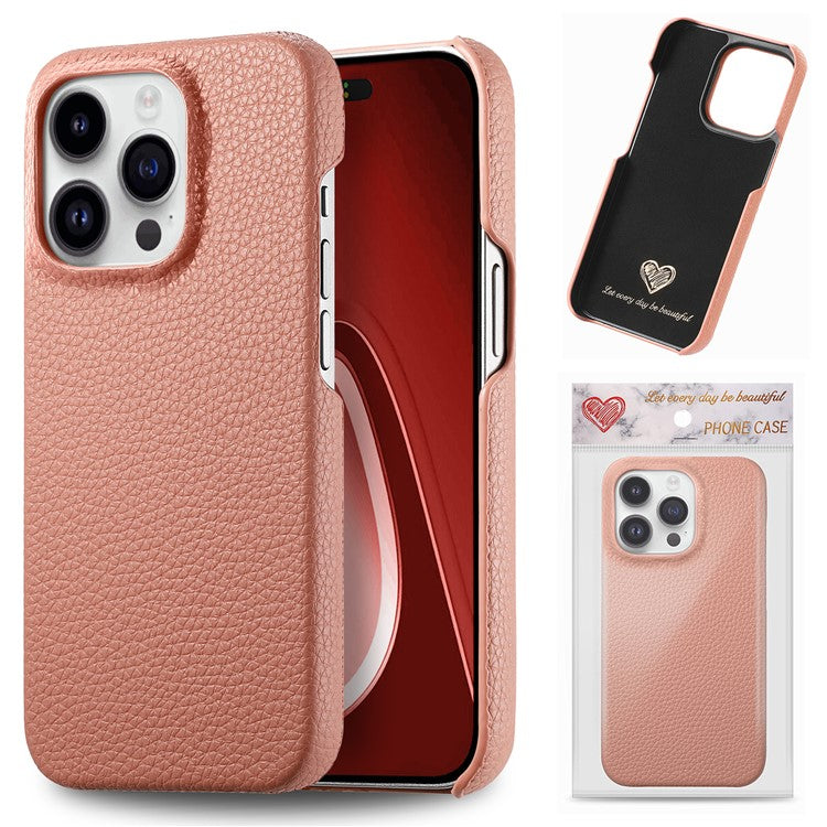 Y1 For iPhone 16 Pro Case Shockproof Litchi Texture Leather+PC Phone Cover - Pink