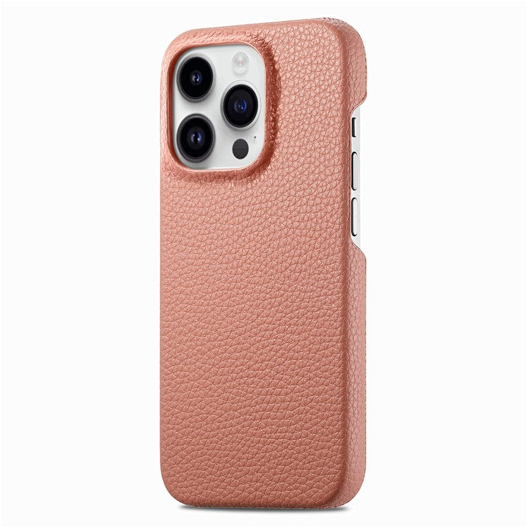 Y1 For iPhone 16 Pro Case Shockproof Litchi Texture Leather+PC Phone Cover - Pink