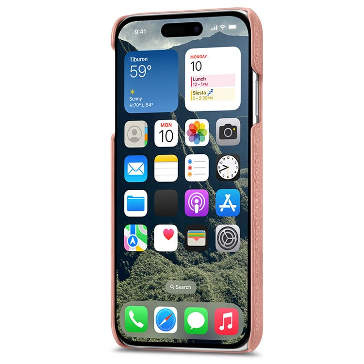 Y1 For iPhone 16 Case Shockproof Litchi Texture Leather+PC Phone Cover -  Pink