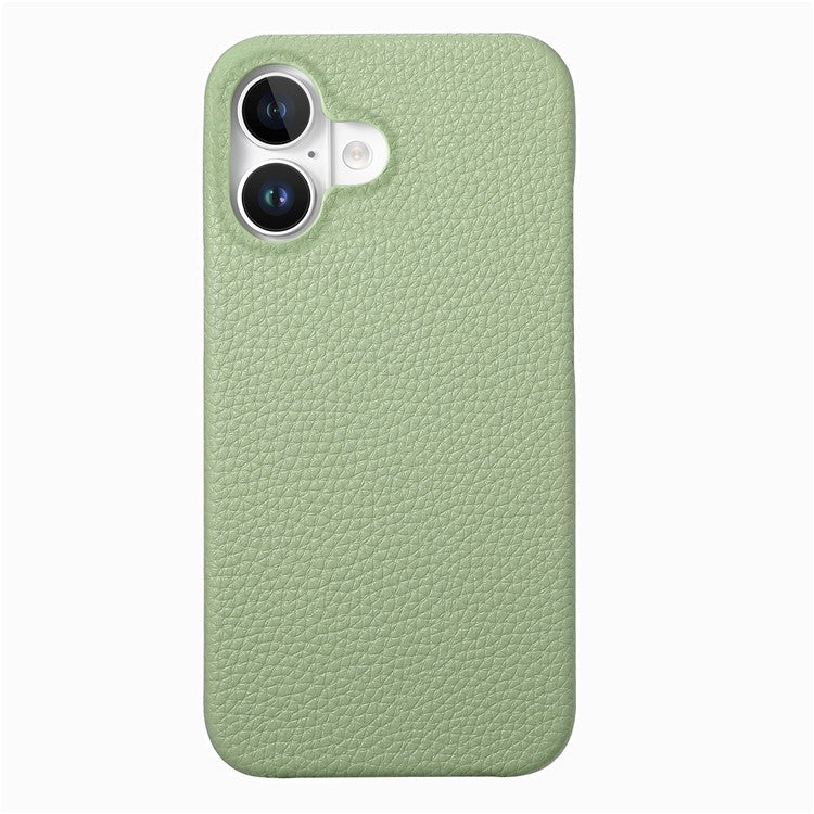 Y1 For iPhone 16 Case Shockproof Litchi Texture Leather+PC Phone Cover - Matcha Green