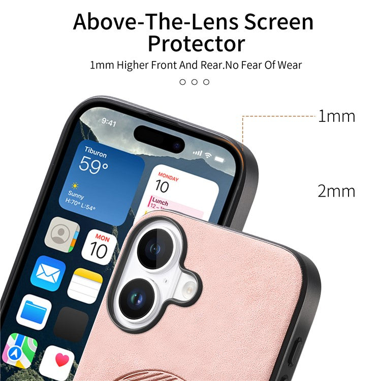 B1 For iPhone 16 Leather Back Case Compatible with MagSafe Skin-Touch Phone Cover - Blue