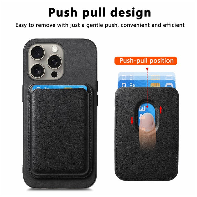 B2 For iPhone 16 Pro Case Detachable Magnetic Card Bag Leather+TPU Phone Cover - Black