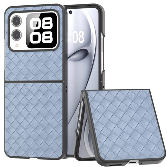 For Huawei nova Flip 5G Case Woven Texture PU Leather Coated PC Mobile Phone Cover - Baby Blue
