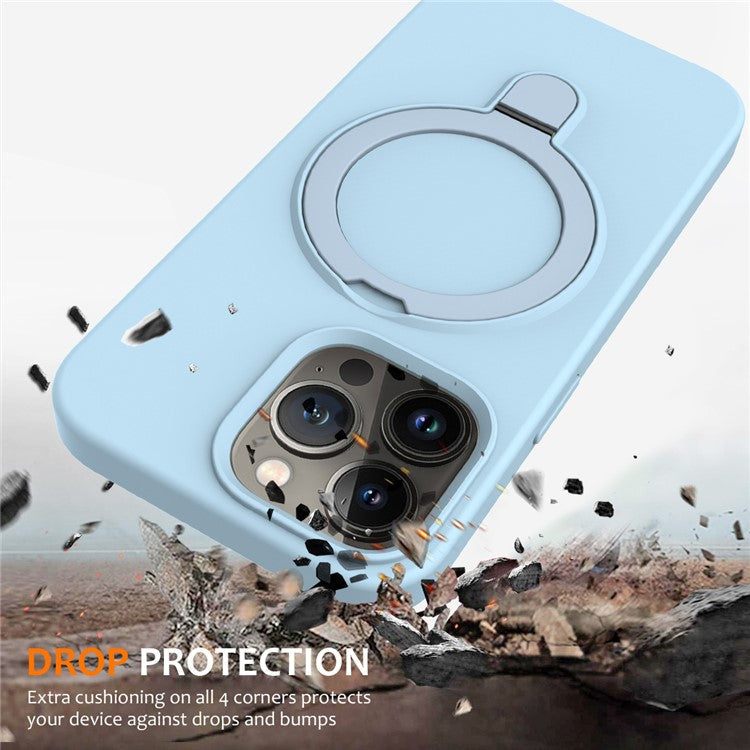 For iPhone 16 Pro Case Compatible with MagSafe Kickstand PC + Silicone Phone Cover - Sky Blue