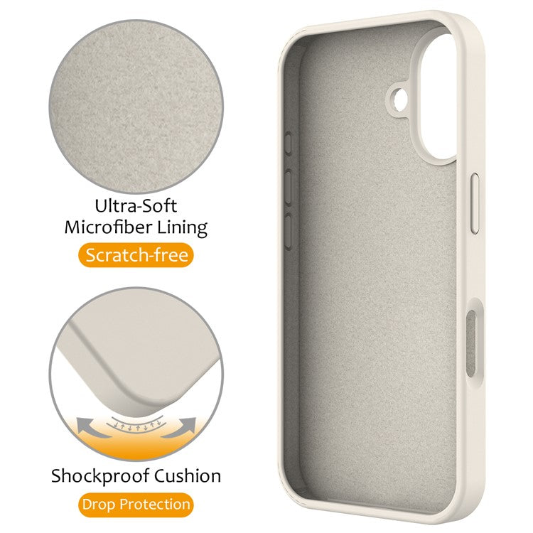 For iPhone 16 Case Compatible with MagSafe Kickstand PC + Silicone Phone Cover - Antique White