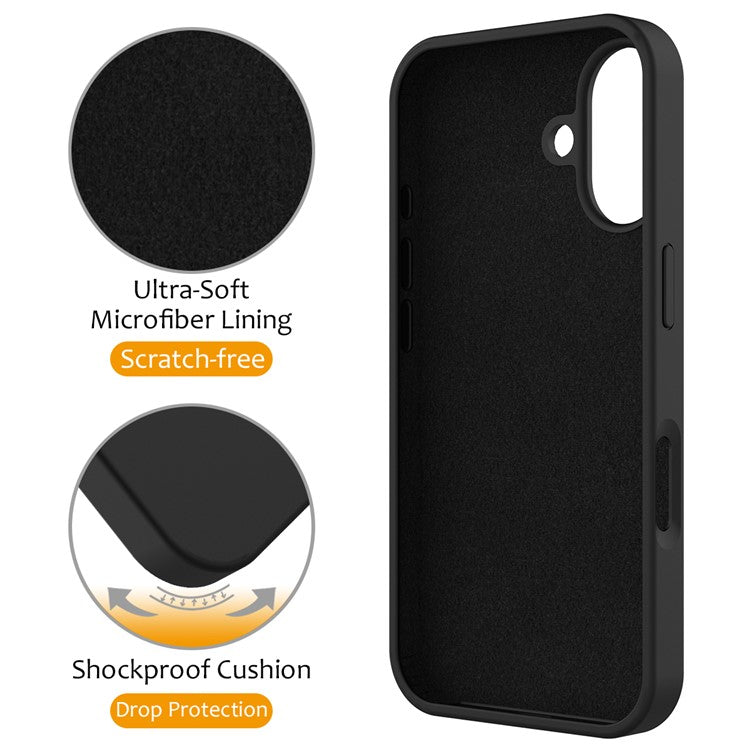 For iPhone 16 Case Compatible with MagSafe Kickstand PC + Silicone Phone Cover - Black