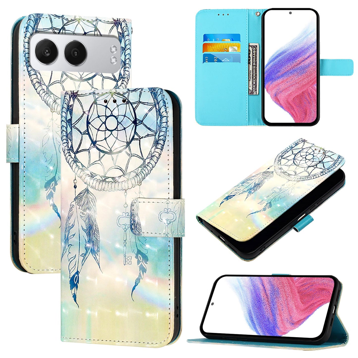 For OnePlus Nord 4 Leather Case YB Pattern Printing Leather Series-2 Pattern Printing Wallet Stand Cover - Dream Wind Chime