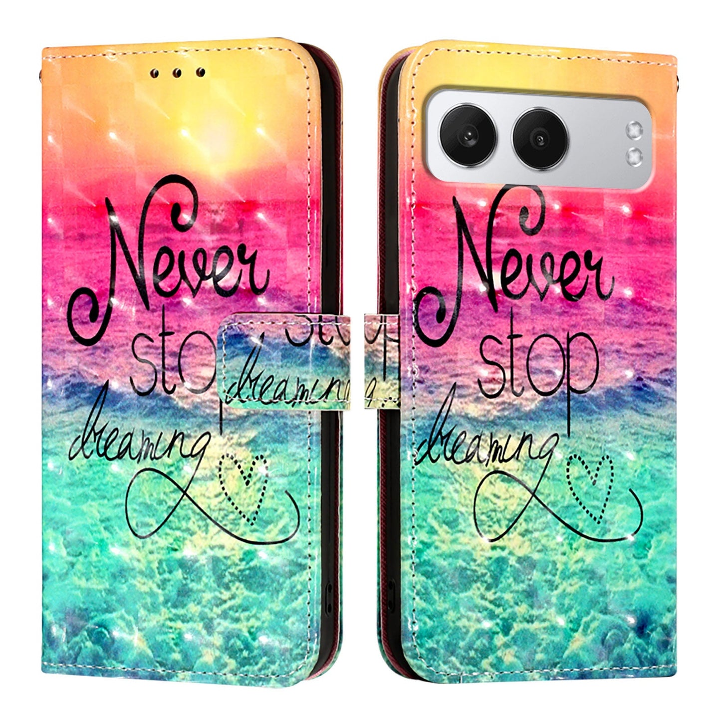 For OnePlus Nord 4 Leather Case YB Pattern Printing Leather Series-2 Pattern Printing Wallet Stand Cover - Never Stop Dreaming
