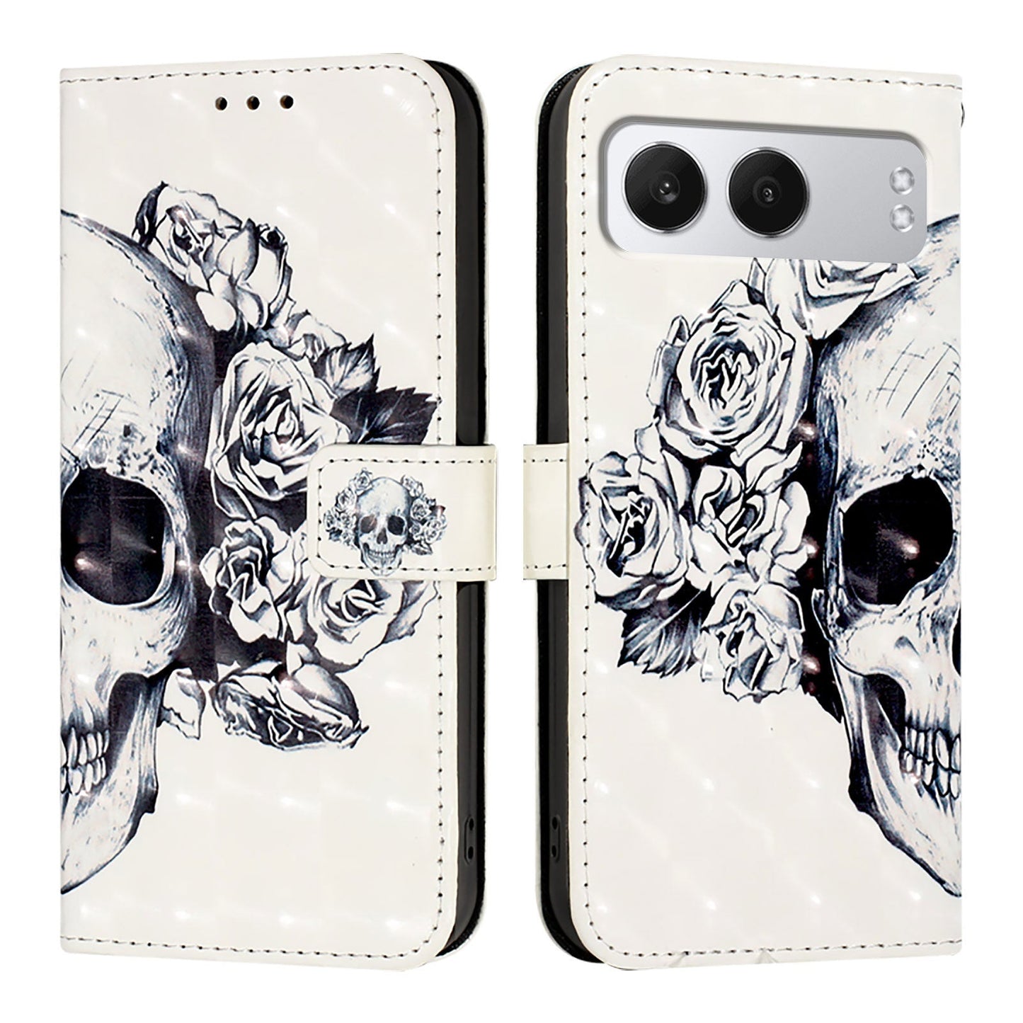 For OnePlus Nord 4 Leather Case YB Pattern Printing Leather Series-2 Pattern Printing Wallet Stand Cover - Skull
