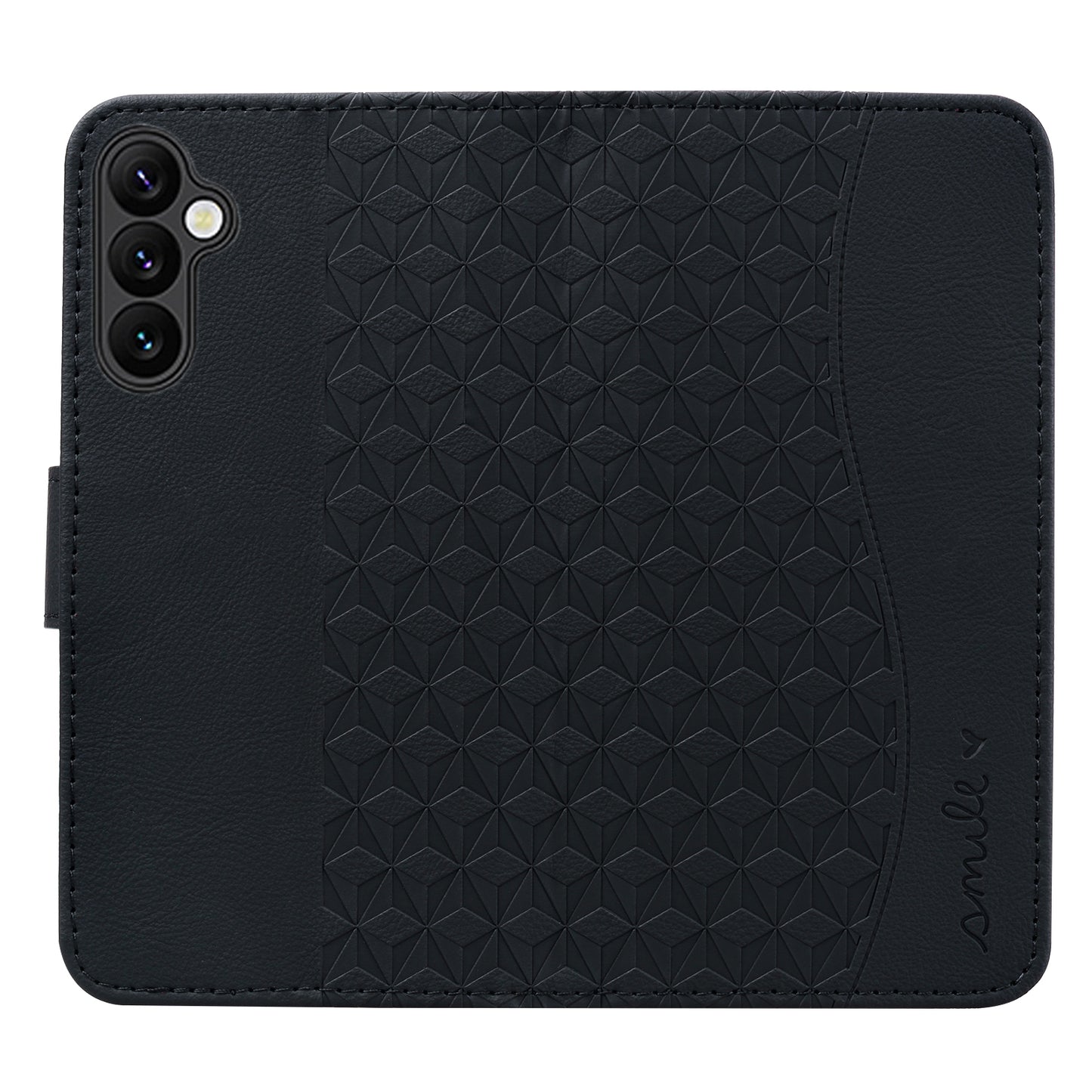 For Samsung Galaxy A16 5G / A16 4G Case Rhombus Pattern Leather Wallet Phone Cover - Black