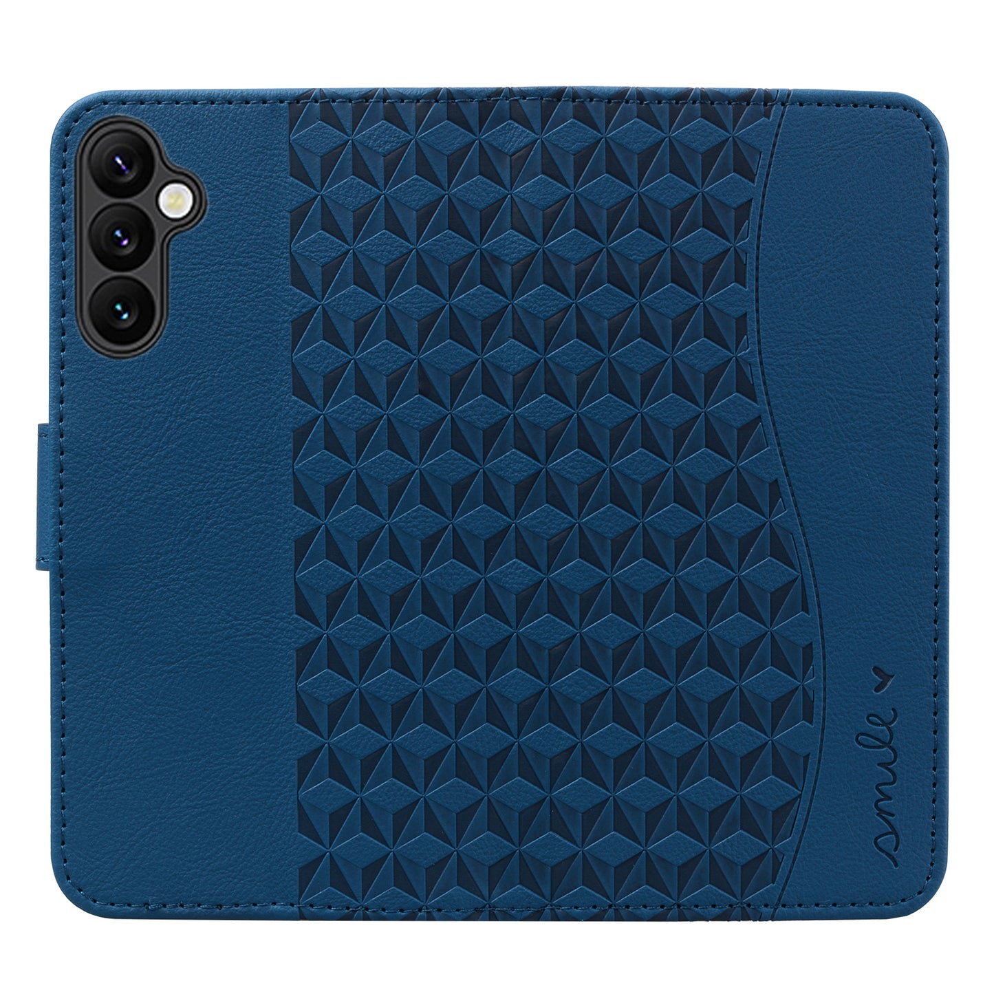 For Samsung Galaxy A16 5G / A16 4G Case Rhombus Pattern Leather Wallet Phone Cover - Sapphire