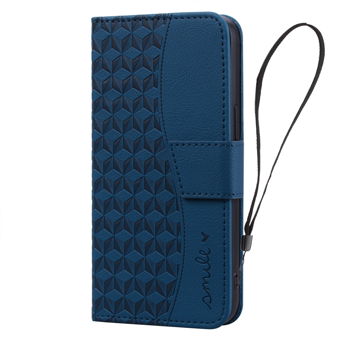 For Samsung Galaxy A16 5G / A16 4G Case Rhombus Pattern Leather Wallet Phone Cover - Sapphire