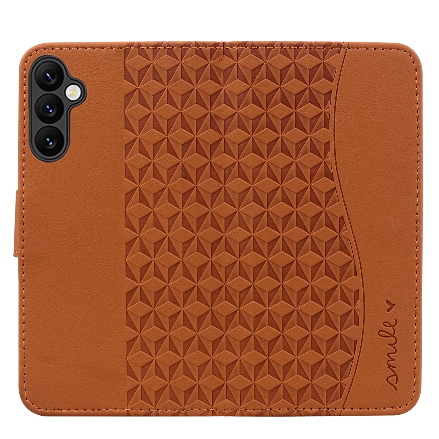 For Samsung Galaxy A16 5G / A16 4G Case Rhombus Pattern Leather Wallet Phone Cover - Brown