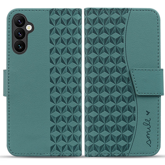 For Samsung Galaxy A16 5G / A16 4G Case Rhombus Pattern Leather Wallet Phone Cover - Green