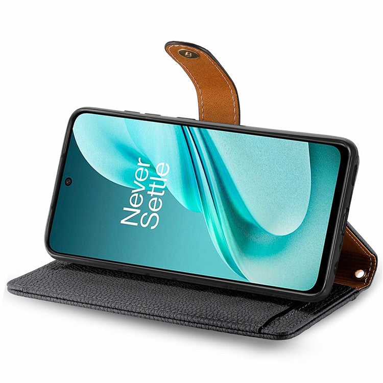 For OnePlus Nord N30 SE 5G Case RFID Blocking Zipper Pocket Leather Wallet Phone Cover - Black