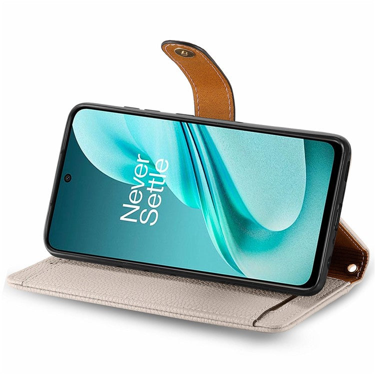 For OnePlus Nord N30 SE 5G Case RFID Blocking Zipper Pocket Leather Wallet Phone Cover - Grey