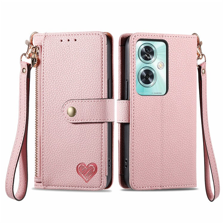 For OnePlus Nord N30 SE 5G Case RFID Blocking Zipper Pocket Leather Wallet Phone Cover - Pink